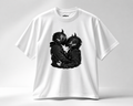 Biker Couple Graphic Tee – White