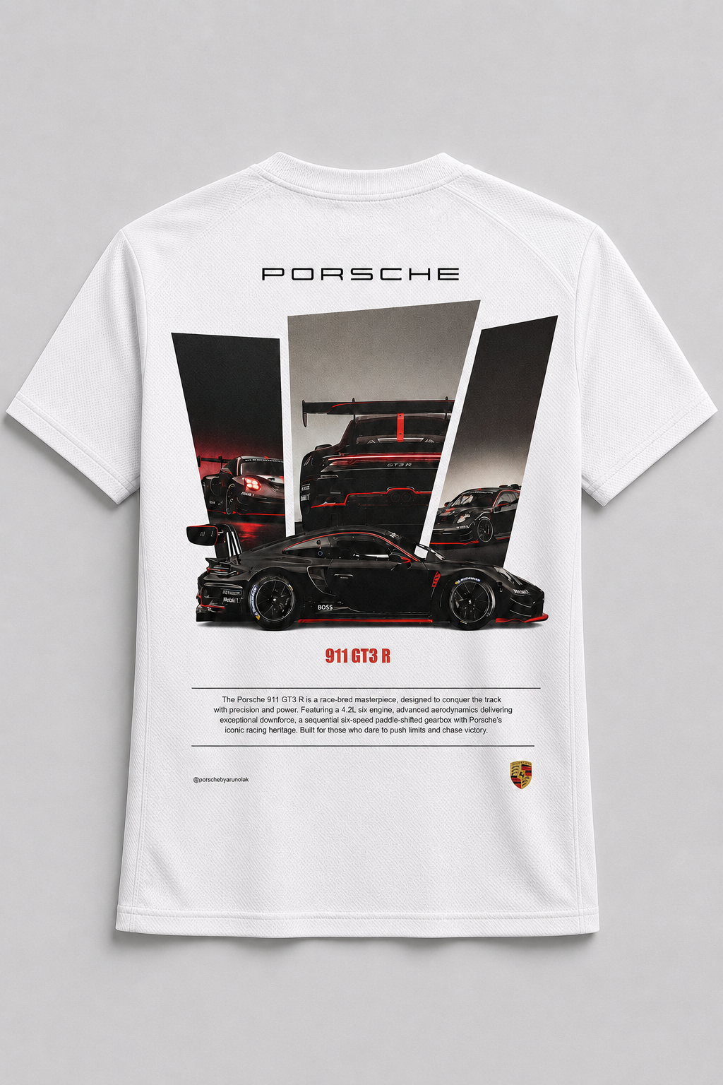 Porsche 911 GT3 R Racing Graphic Tee – White