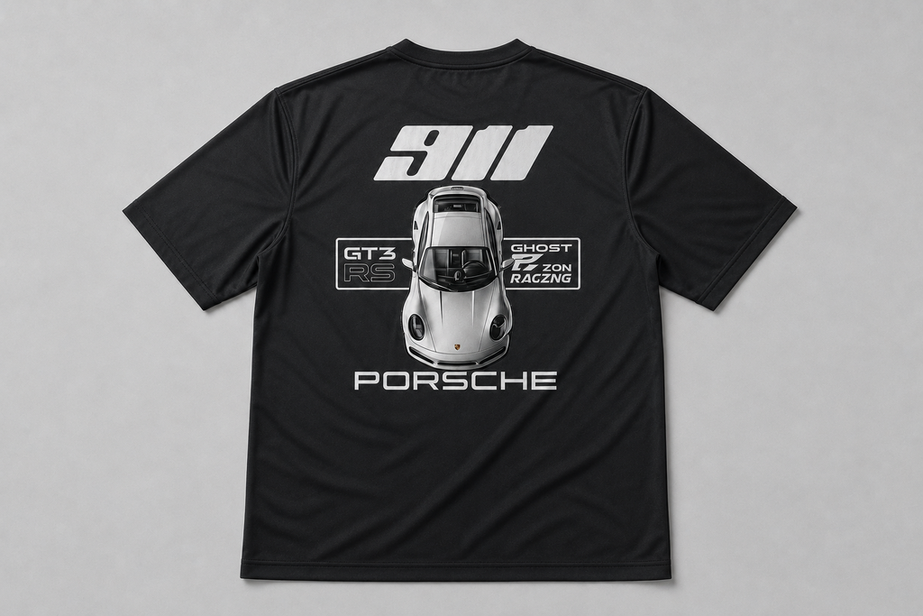 Porsche 911 GT3 RS Graphic Tee – Black