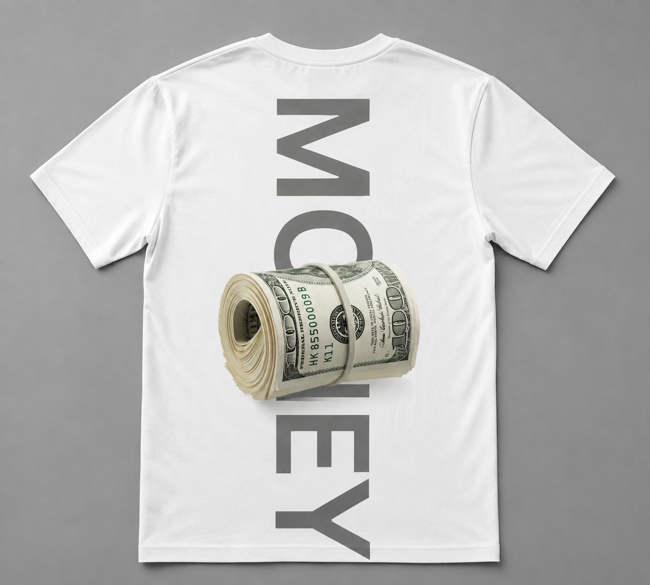 Money Roll Graphic Tee – White