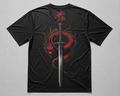 Crimson Dragon Sword Graphic Tee – Black
