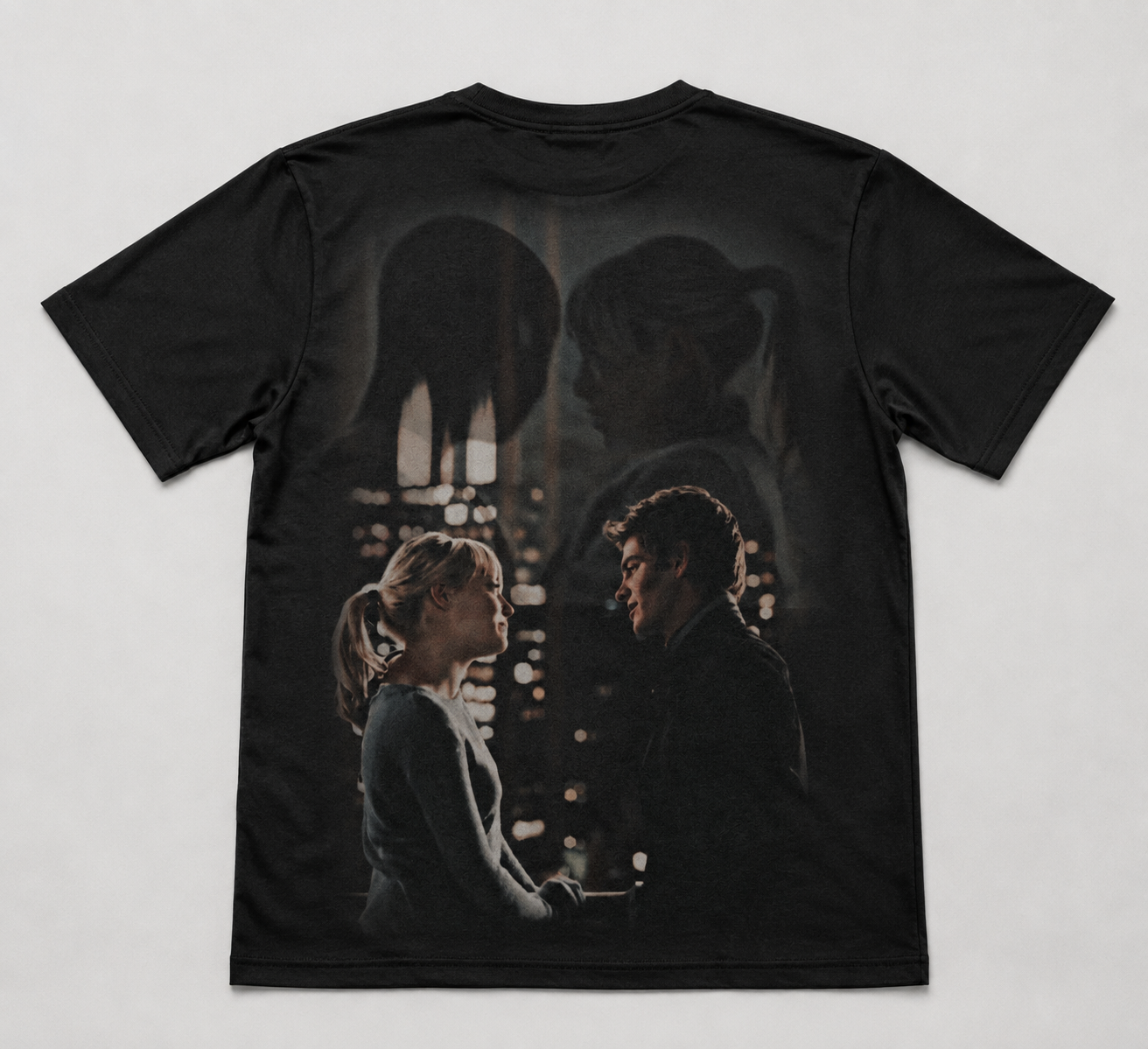 City Lights Couple Graphic Tee – Black