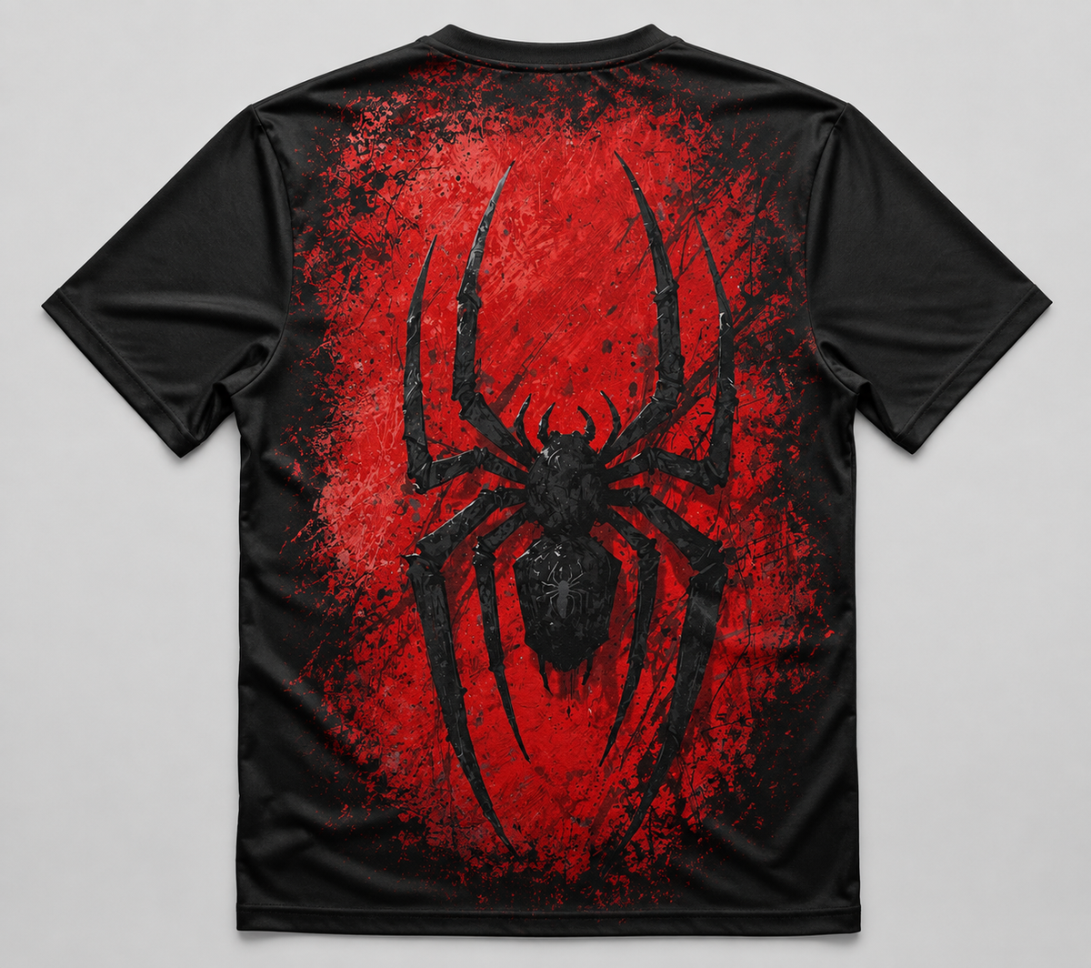 Crimson Widow Spider Graphic Tee – Black