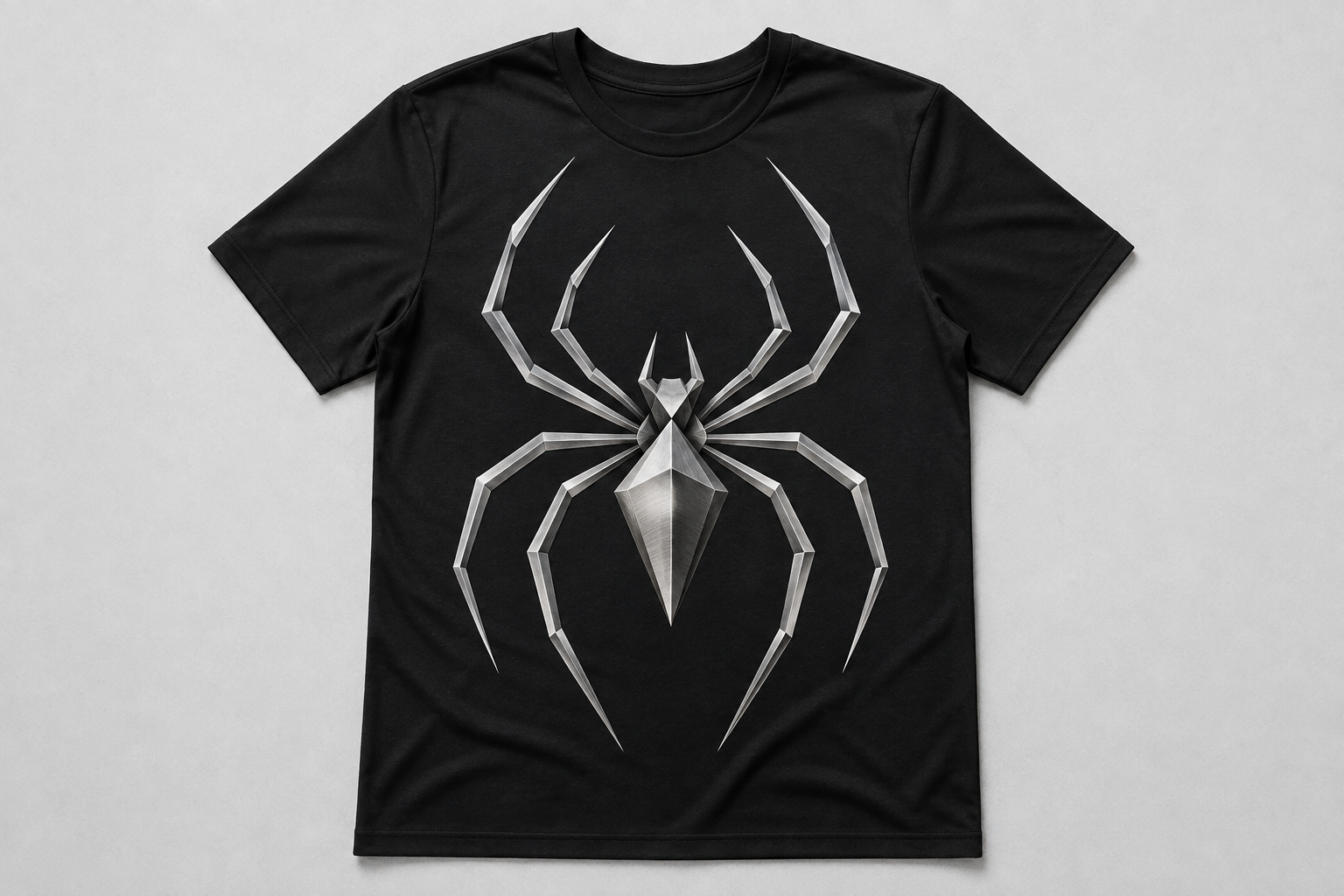 Metallic Spider Graphic Tee – Black