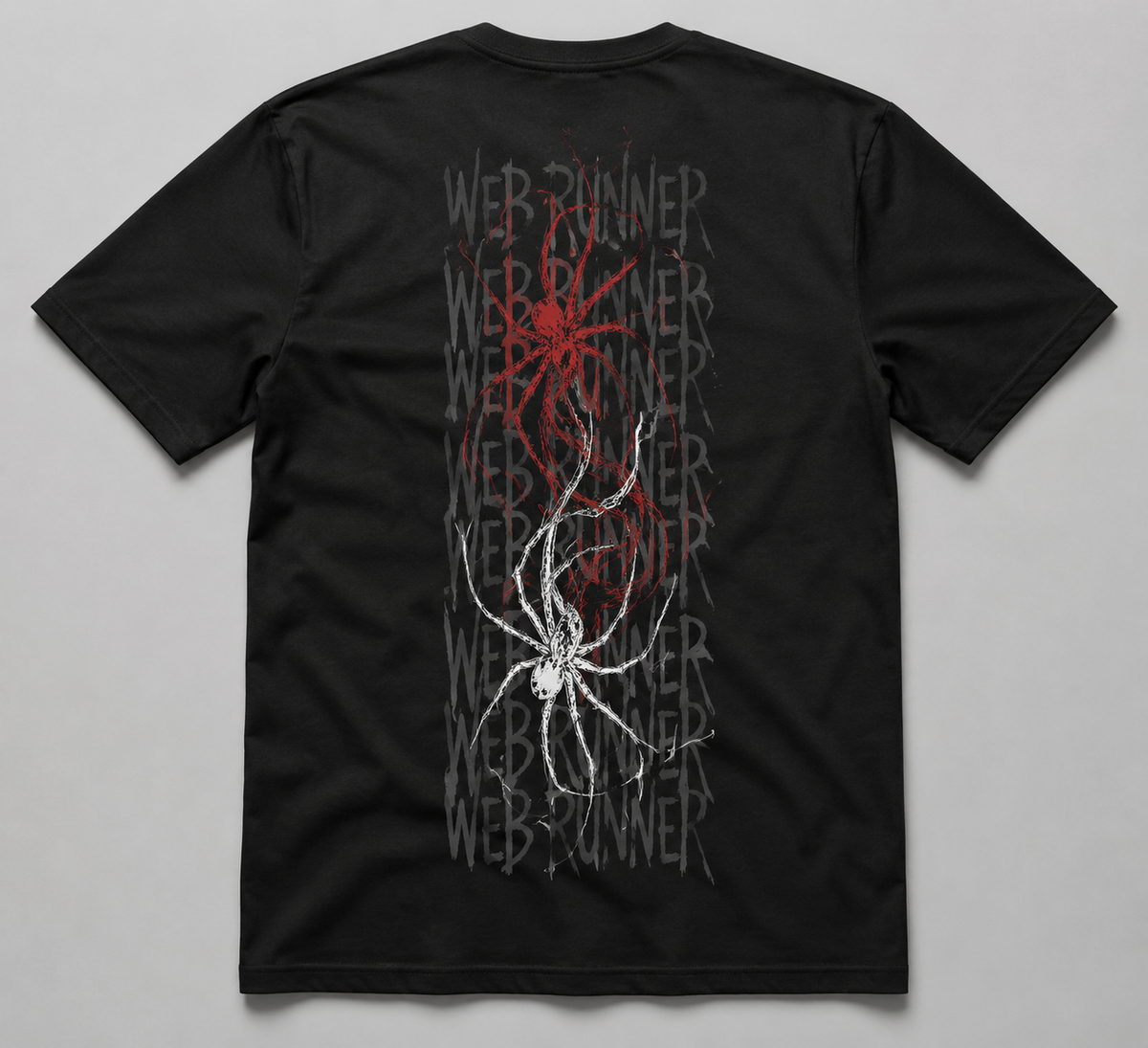 Web Runner Spider Graphic Tee – Black