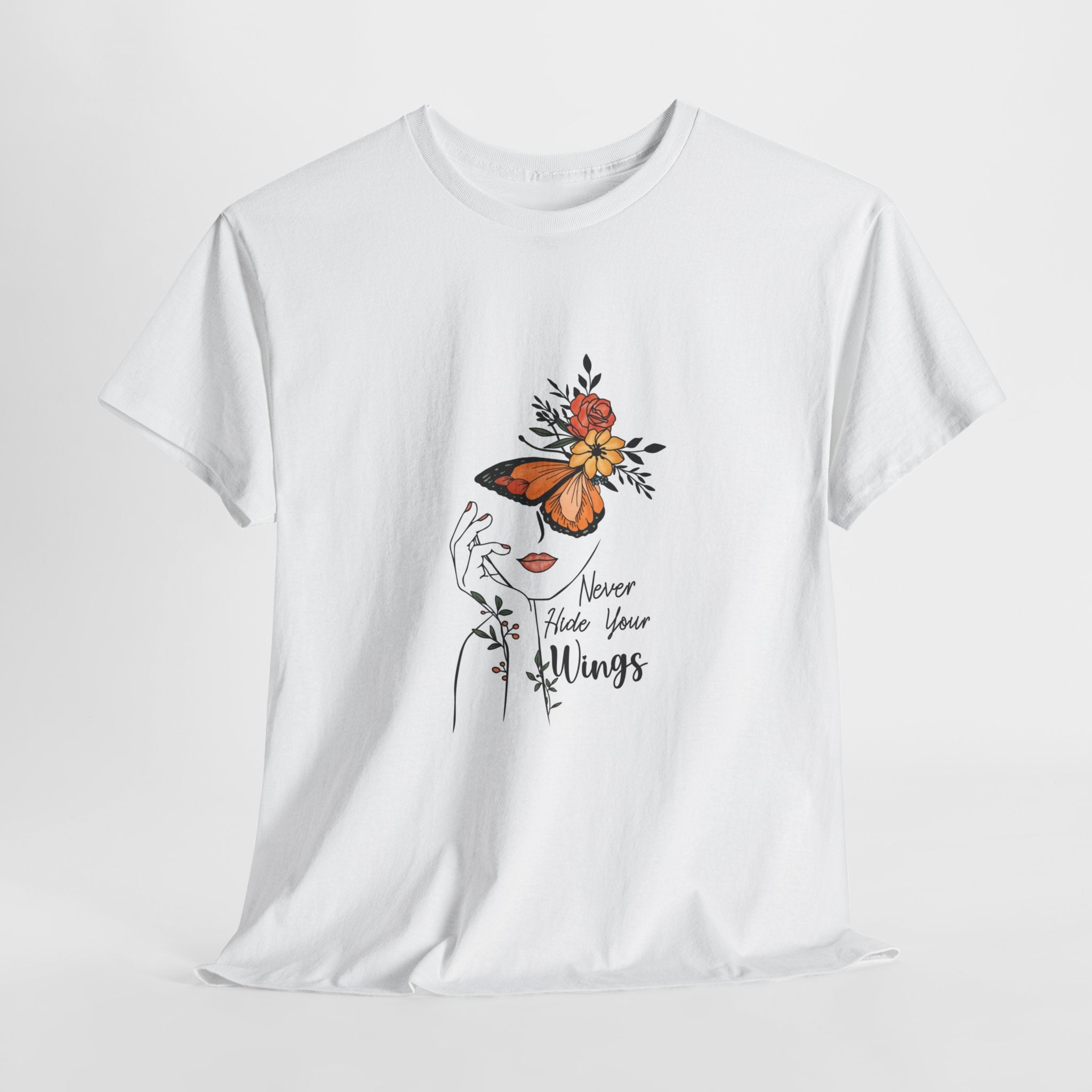 Never Hide Your Wings Graphic Tee – White