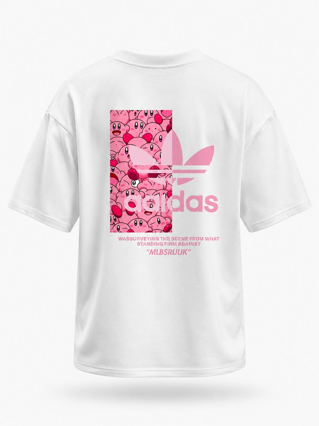 Pink Anime Character Graphic Tee – White