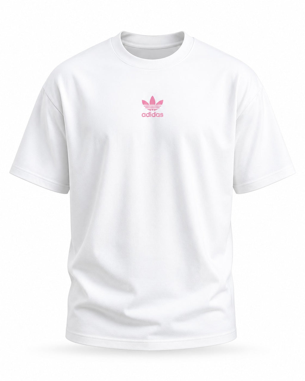 Pink Anime Character Graphic Tee – White