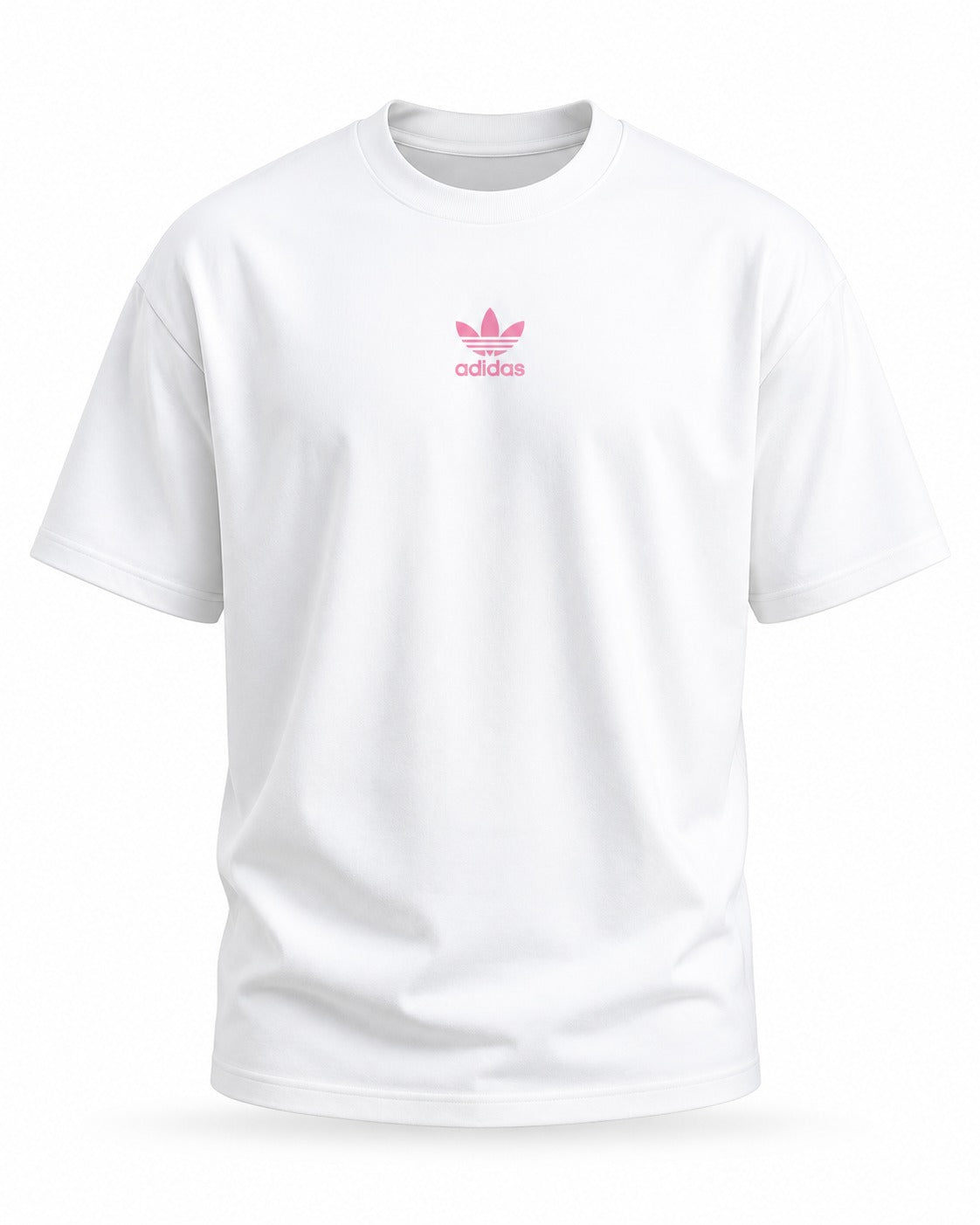 Pink Anime Character Graphic Tee – White