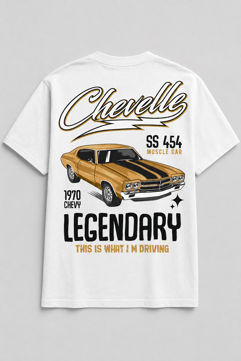 Chevelle SS 454 Graphic Tee – White,Black